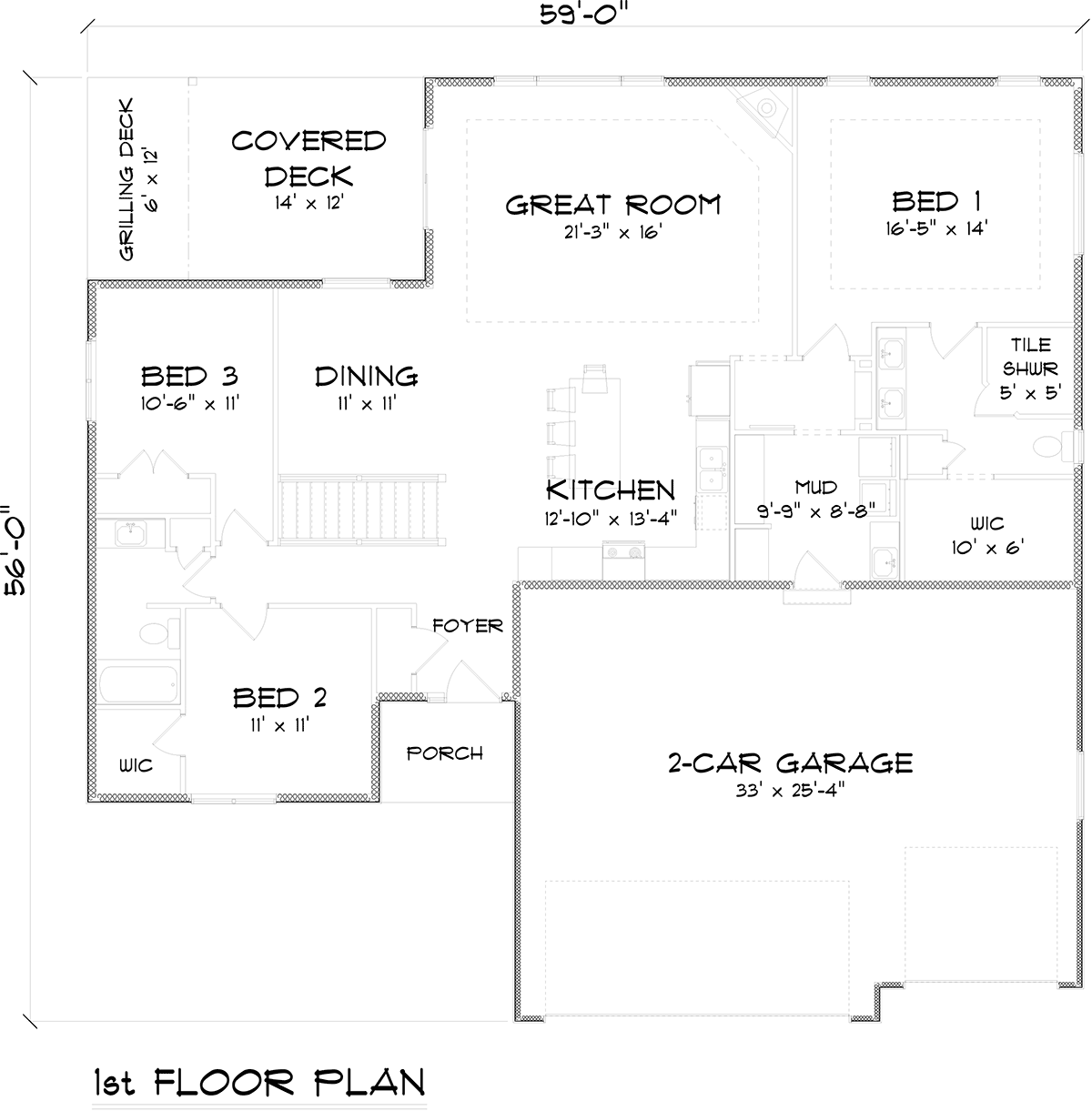 Ranch Traditional Level One of Plan 50917