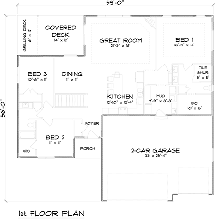 House Plan 50917 First Level Plan