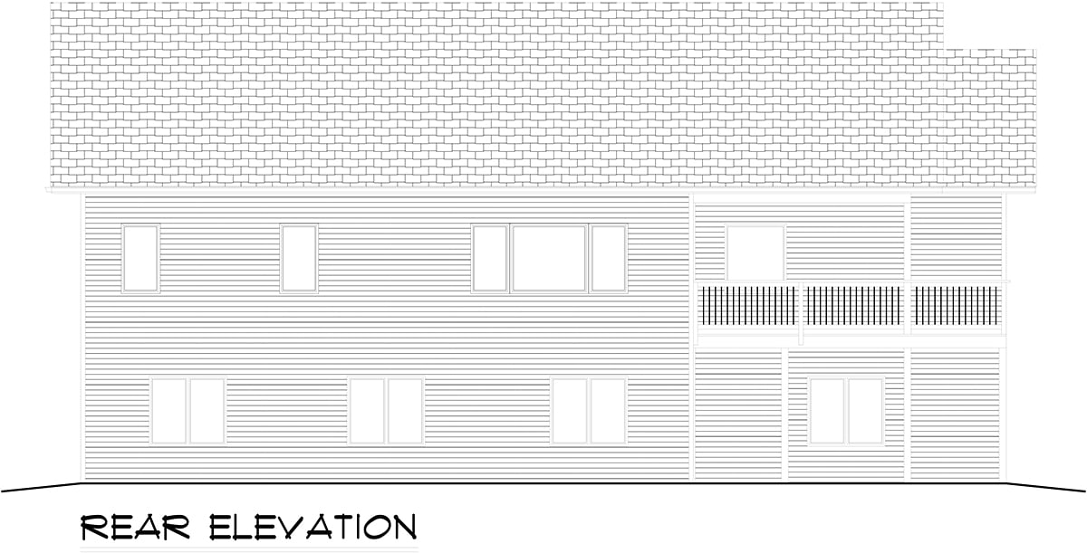 Ranch Traditional Rear Elevation of Plan 50917
