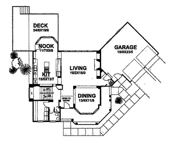 Bungalow Farmhouse Southern Victorian Level One of Plan 51007