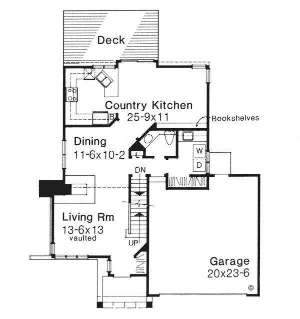 Contemporary One-Story Traditional Level One of Plan 51019