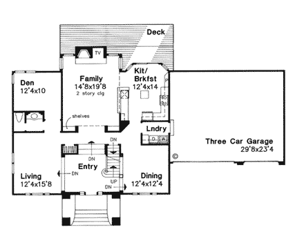 House Plan 51023 First Level Plan