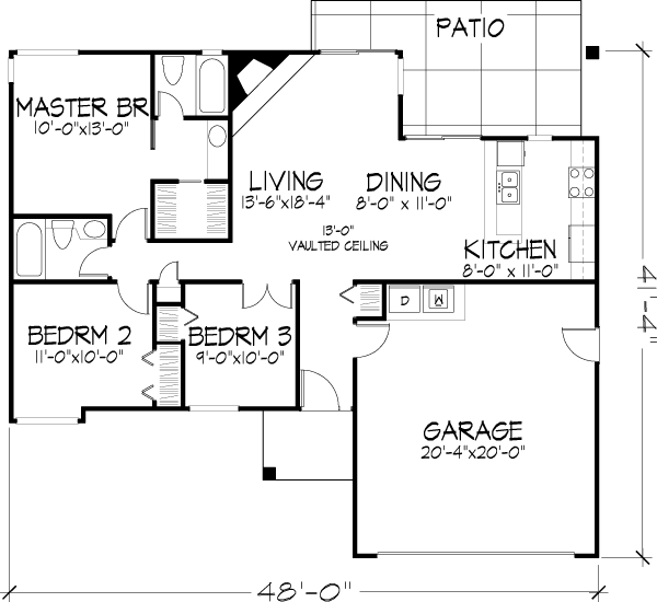 One-Story Level One of Plan 51030