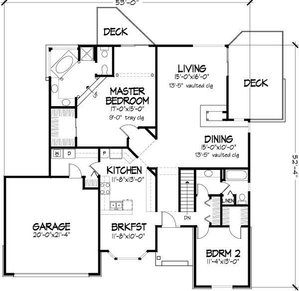 One-Story Level One of Plan 51037