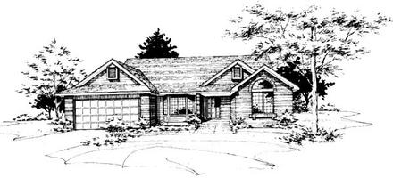 One-Story Elevation of Plan 51037