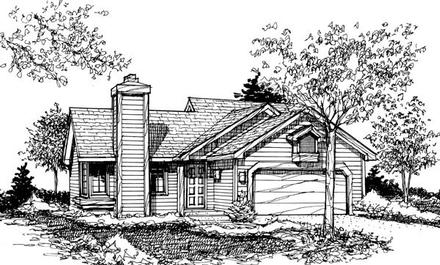 Narrow Lot One-Story Ranch Elevation of Plan 51045