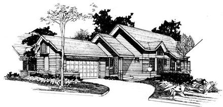 One-Story Elevation of Plan 51048