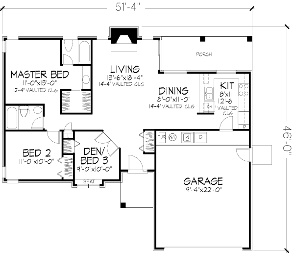 One-Story Level One of Plan 51051