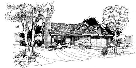 Narrow Lot One-Story Elevation of Plan 51057