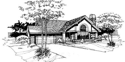 One-Story Elevation of Plan 51058