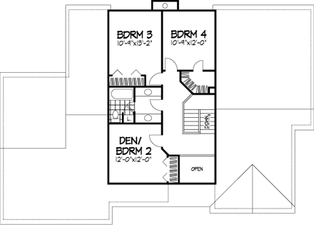 House Plan 51064 Second Level Plan