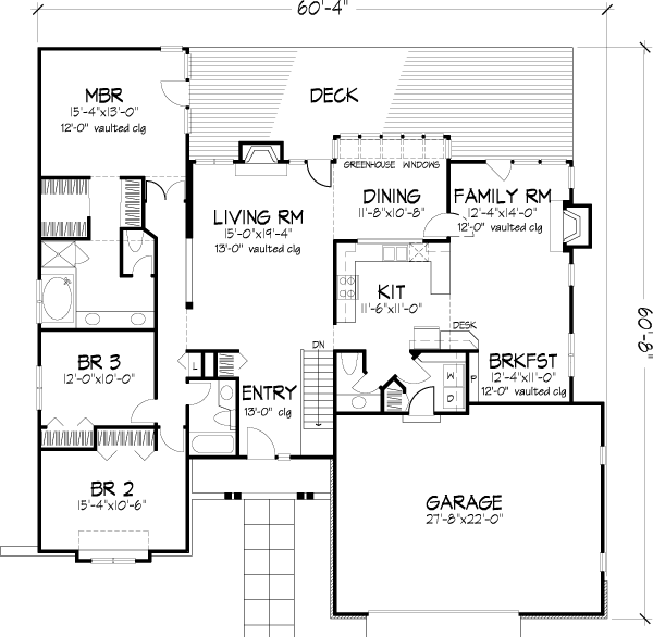 Country One-Story Level One of Plan 51070