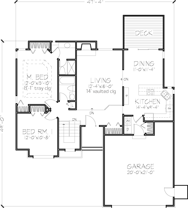 One-Story Level One of Plan 51073