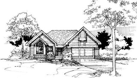 One-Story Elevation of Plan 51073