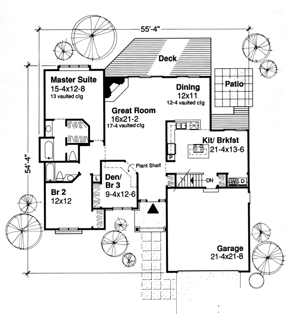 Craftsman One-Story Level One of Plan 51081