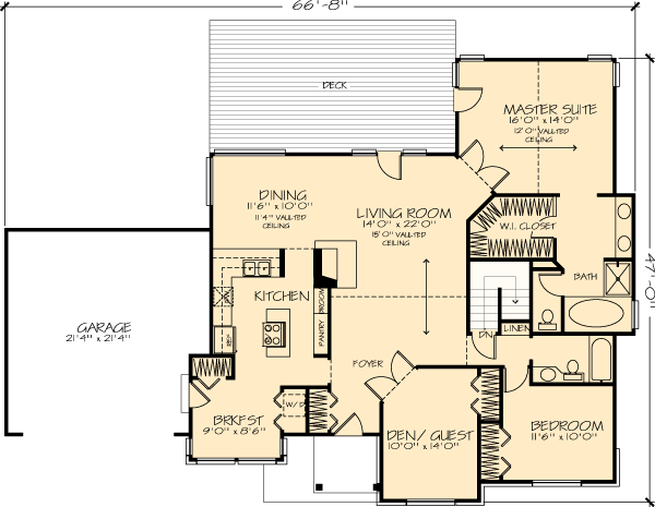 One-Story Level One of Plan 51082