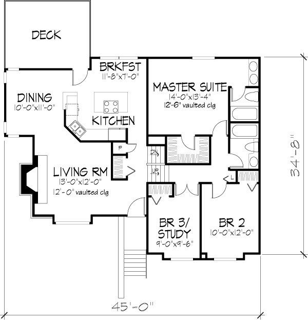 One-Story Level One of Plan 51086
