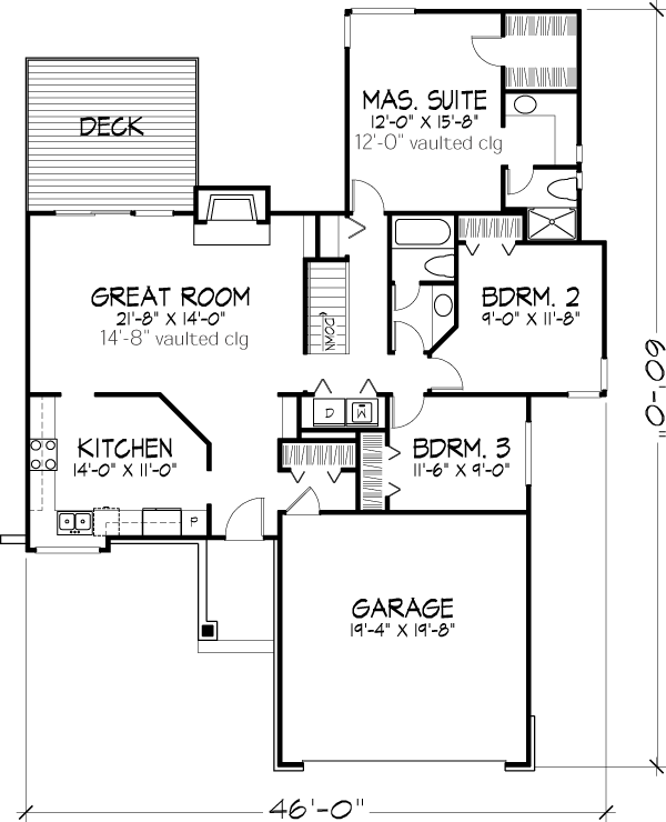 One-Story Level One of Plan 51090
