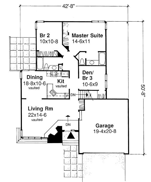 Country One-Story Level One of Plan 51092