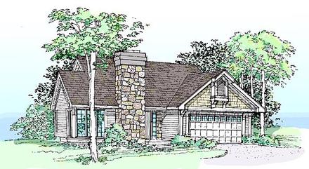 Country One-Story Elevation of Plan 51092