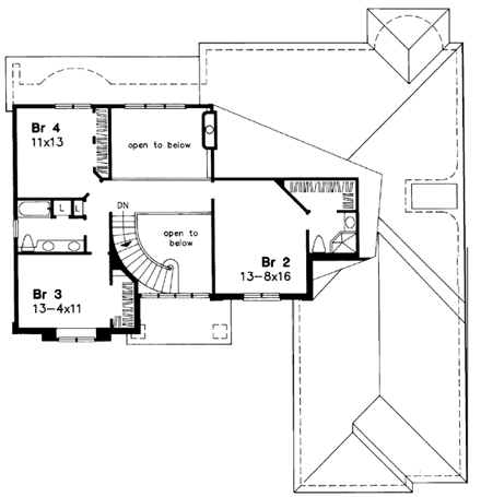 House Plan 51114 Second Level Plan