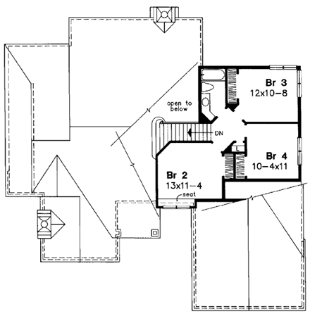 House Plan 51118 Second Level Plan