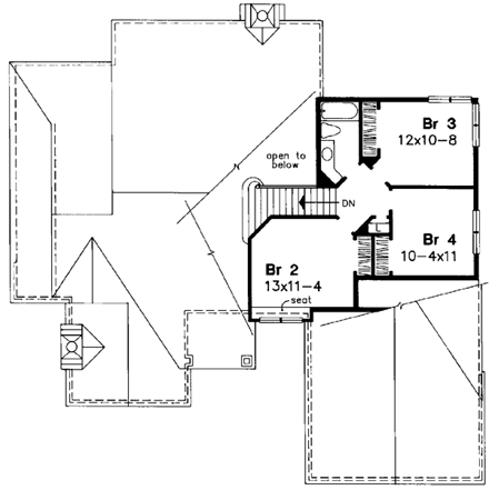House Plan 51119 Second Level Plan