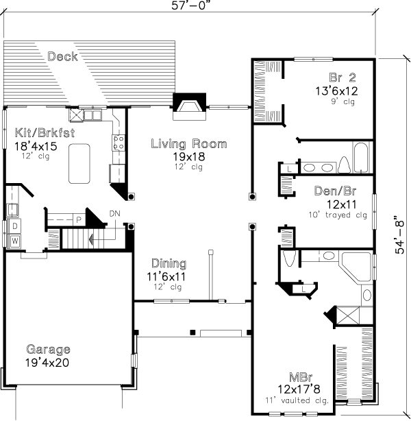 Country One-Story Level One of Plan 51126