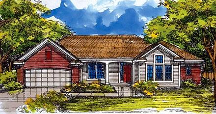 Country One-Story Elevation of Plan 51126