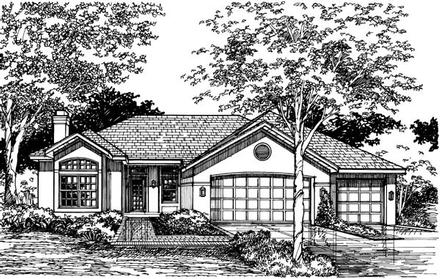 One-Story Ranch Elevation of Plan 51132