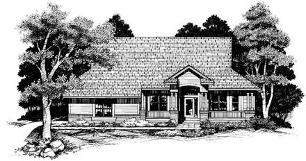 Country One-Story Elevation of Plan 51140