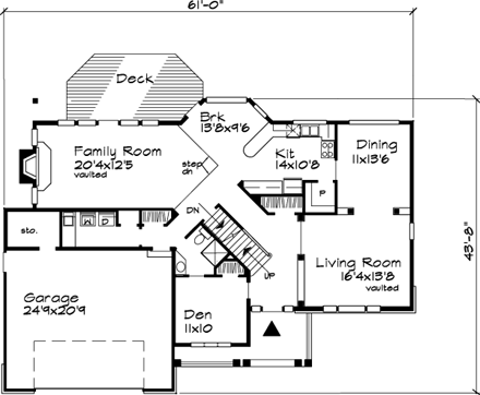 House Plan 51143 First Level Plan