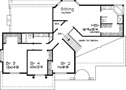House Plan 51143 Second Level Plan