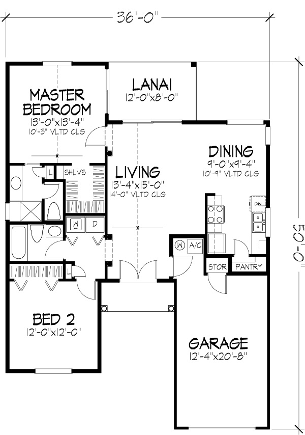 Narrow Lot One-Story Southwest Level One of Plan 51151