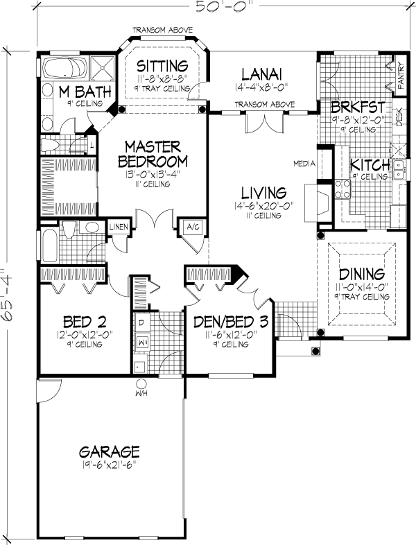 European One-Story Level One of Plan 51152