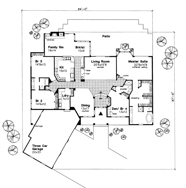 Country One-Story Level One of Plan 51158