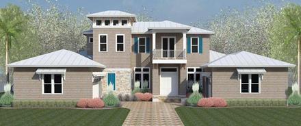 Coastal Country Florida Southern Traditional Elevation of Plan 51201