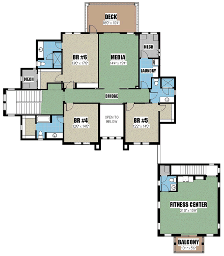 House Plan 51202 Second Level Plan