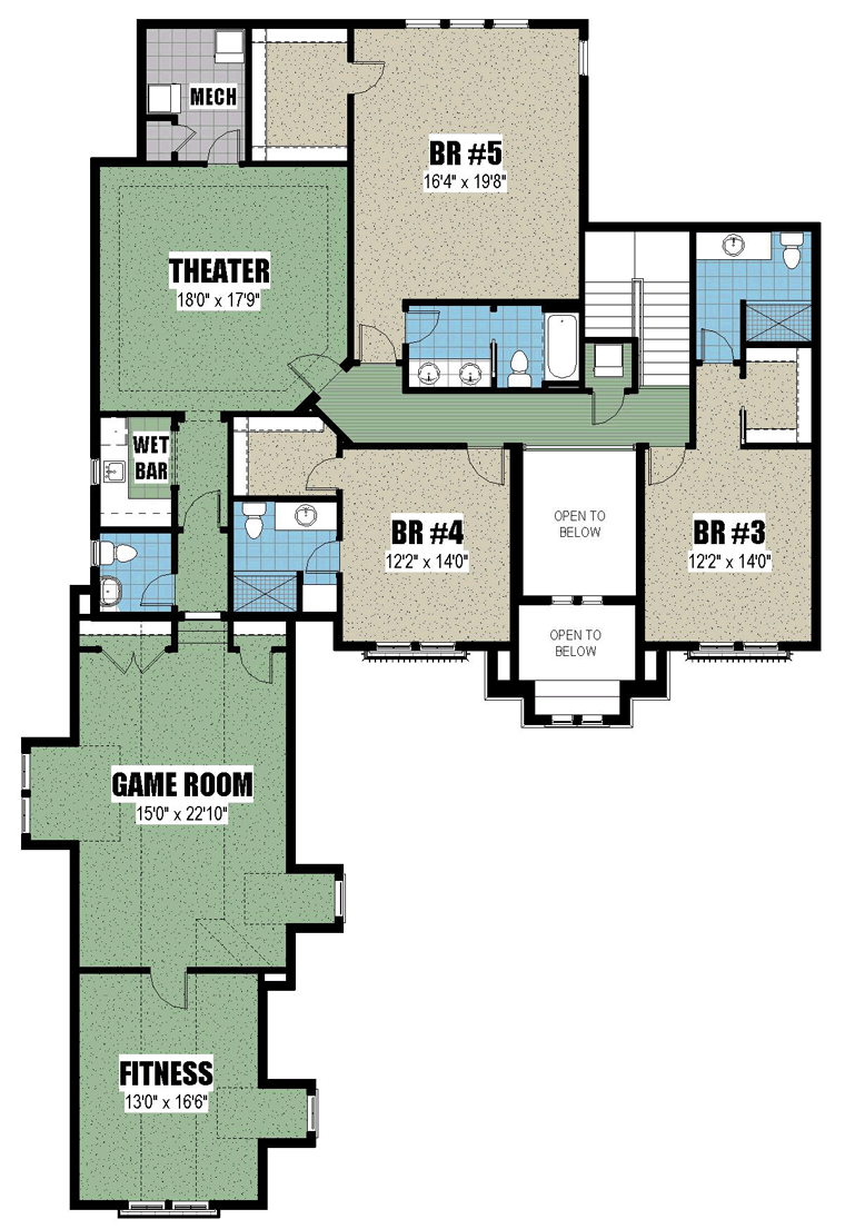 European Florida Mediterranean Southern Southwest Level Two of Plan 51207