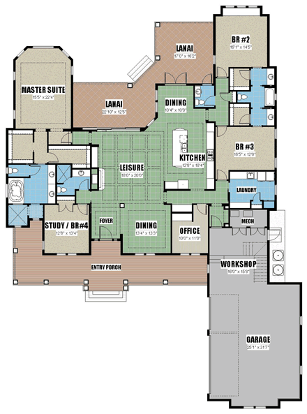 House Plan 51220 First Level Plan