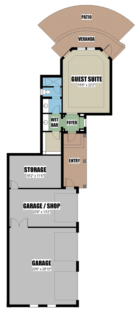 Garage Plan 51223 - 3 Car Garage Apartment First Level Plan