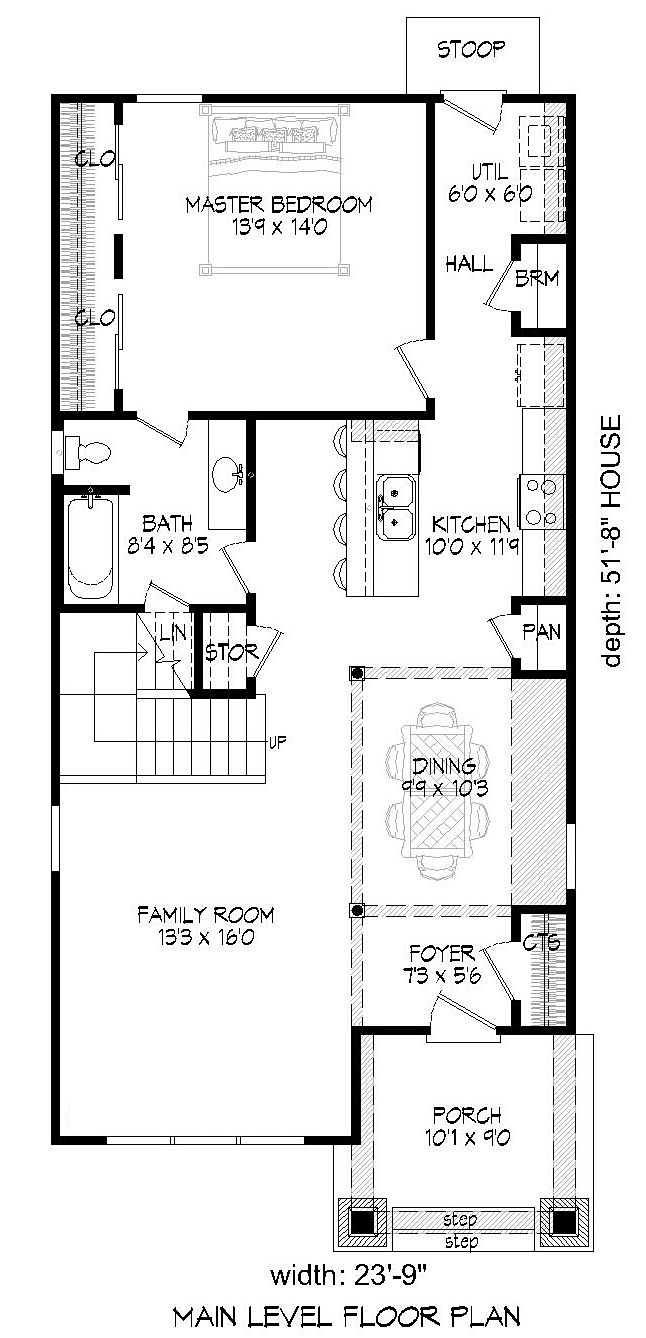 Cottage Craftsman Traditional Level One of Plan 51405