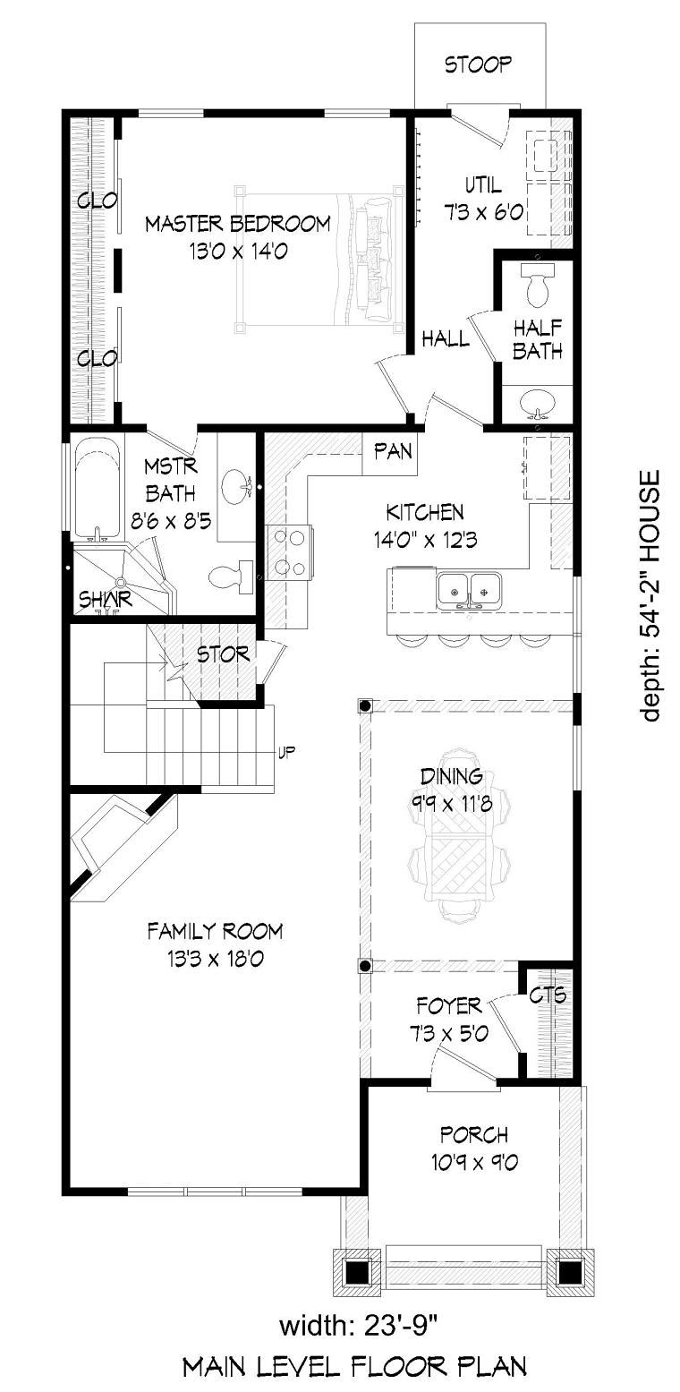 Cottage Craftsman Level One of Plan 51407