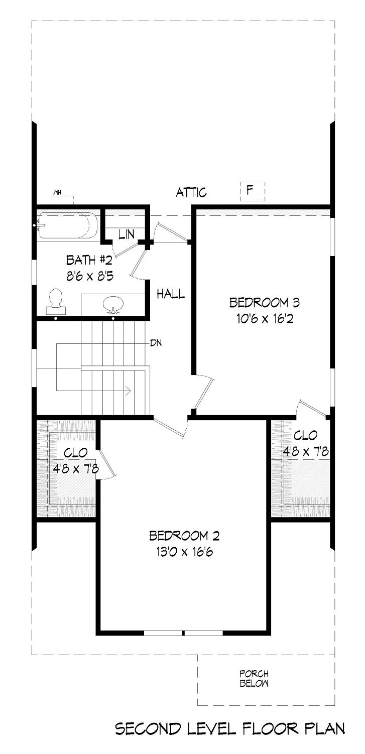 Cottage Craftsman Level Two of Plan 51407