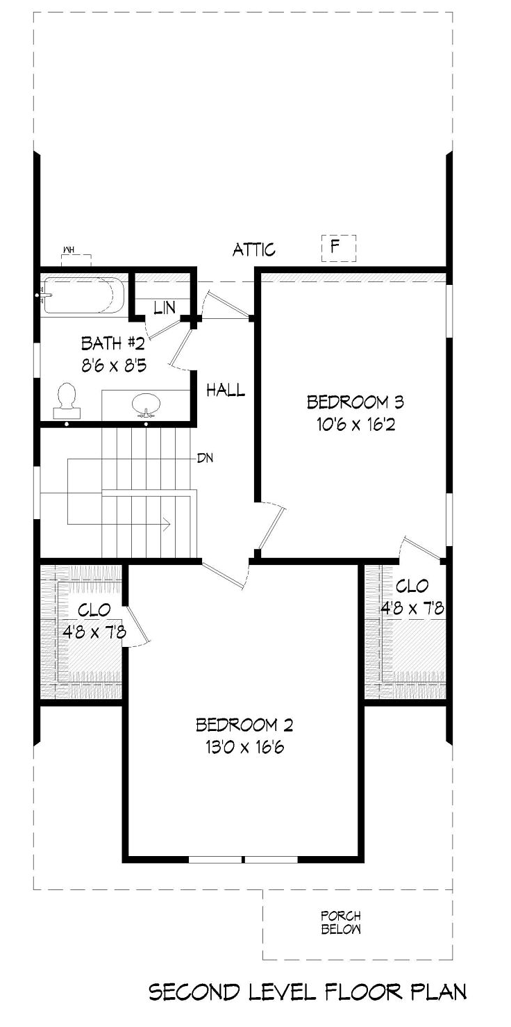 Cottage Craftsman Level Two of Plan 51408