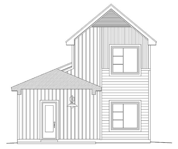 Traditional Rear Elevation of Plan 51410