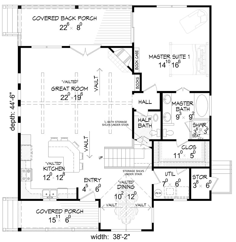 Cabin Country Southern Level One of Plan 51412