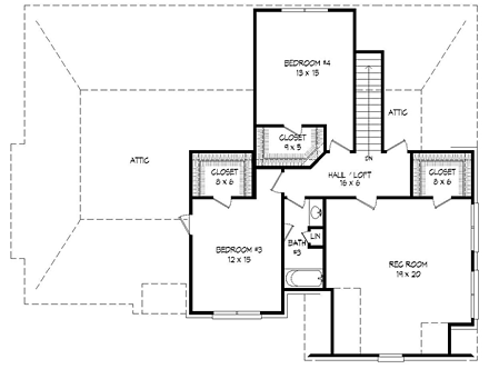 House Plan 51413 Second Level Plan