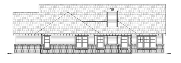 Cottage Craftsman Rear Elevation of Plan 51414