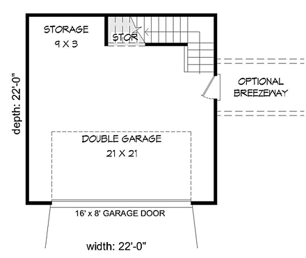 Garage Plan 51419 - 2 Car Garage First Level Plan